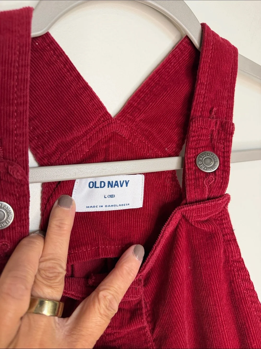 Old Navy Dark Red Corduroy Button-Front Dress 10